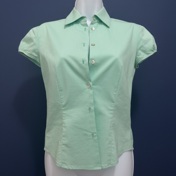 Laundry by Shelli Segal Fitted Stretch Shirt Mint 4 - Picture 1 of 10